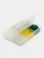 Лимонный набор стеклянных разноцветных бусин в контейнере, ромбовидные 4 мм, 600 штук, биконусы
