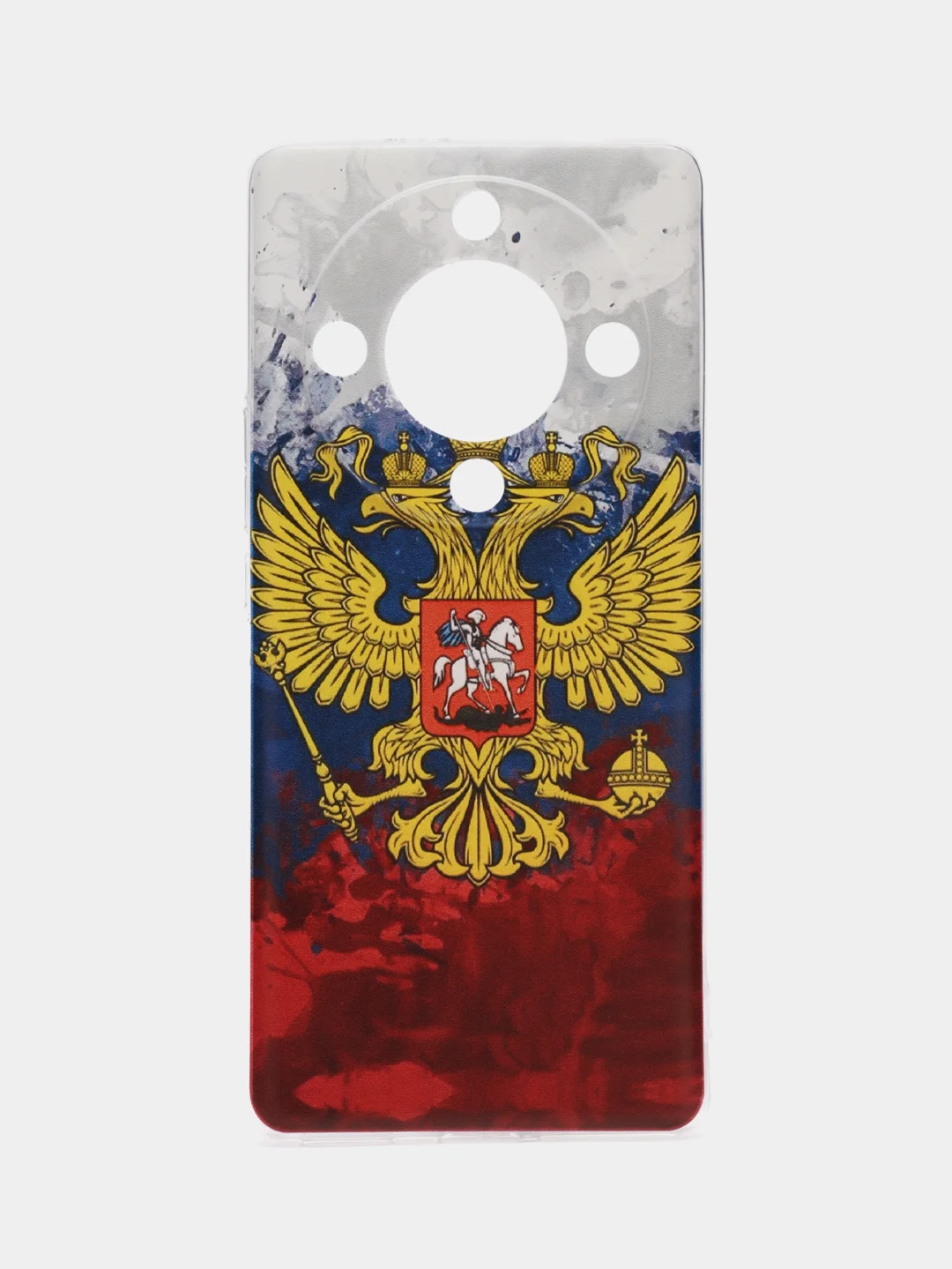 Синий силиконовый чехол на Honor X9A / Хонор X9A прозрачный, с рисунком, защита камеры