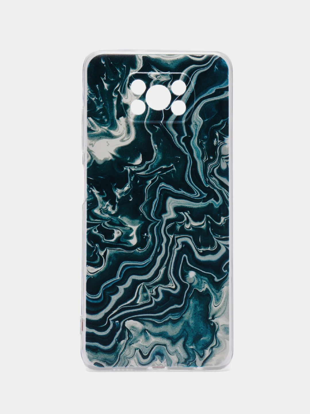 Тёмно-бирюзовый силиконовый чехол на Xiaomi Poco X3/X3 Pro / Сяоми Poco X3/Х3 Про прозрачный, с рисунком