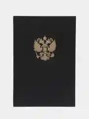 Книга учета 96 листов клетка, твердая, бумвинил, офсет, герб, А4, Brauberg, черная, 130275