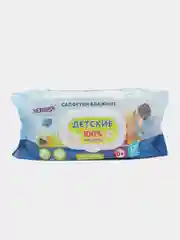 Салфетки влажные 120 штук Детские, универсальные, с пластиковым клапаном, Юнландия, 129893
