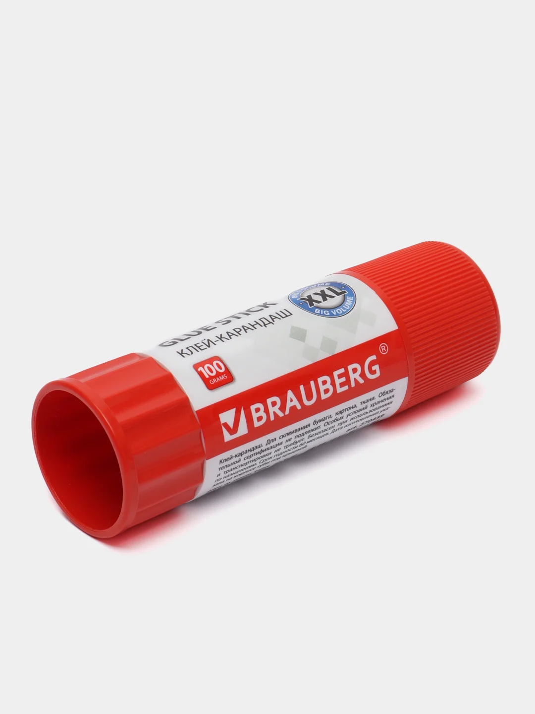 Клей-карандаш канцелярский для бумаги и картона Brauberg, 100 г, 270439