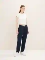 Синий свободные укороченные джинсы Barrel Momfit с заниженнной посадкой Tom Tailor