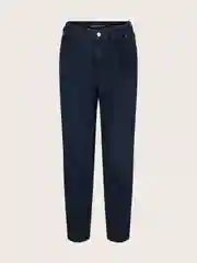 Синий свободные укороченные джинсы Barrel Momfit с заниженнной посадкой Tom Tailor