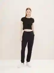 Черный зауженные спортивные брюки джоггеры Tom Tailor