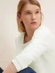 Белый свитшот трикотажный однотонный Tom Tailor