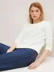 Белый свитшот трикотажный однотонный Tom Tailor