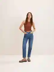 Синий свободные зауженные джинсы Mom Fit Tom Tailor