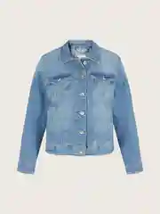 Индиго джинсовая куртка приталенного кроя женская Tom Tailor