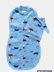 Лазурный пеленка-кокон для новорожденных, на замке