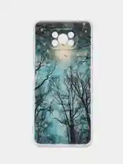 Лесной зеленый силиконовый чехол на Xiaomi Poco X3/X3 Pro / Сяоми Poco X3/Х3 Про прозрачный, с рисунком