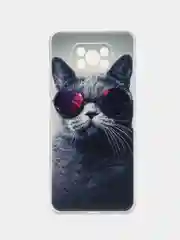 Синий меланж силиконовый чехол на Xiaomi Poco X3/X3 Pro / Сяоми Poco X3/Х3 Про прозрачный, с рисунком