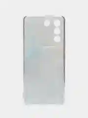Голубой силиконовый чехол на Vivo V27e / Виво V27e прозрачный, с рисунком, защита камеры