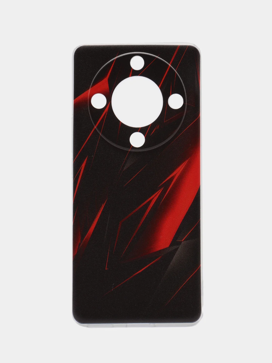 Красный силиконовый чехол на Honor X9A / Хонор X9A прозрачный, с рисунком, защита камеры