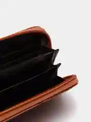 Рыжий женский кошелек из экокожи на молнии,3 цвета