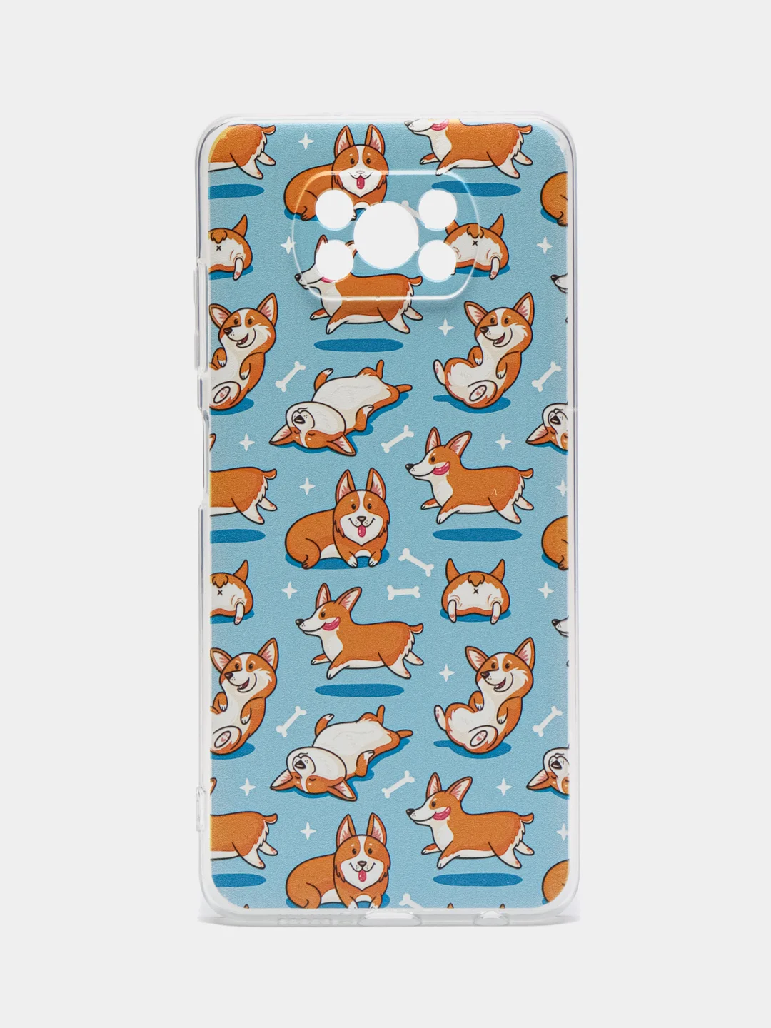 Светло-оранжевый силиконовый чехол на Xiaomi Poco X3/X3 Pro / Сяоми Poco X3/Х3 Про прозрачный, с рисунком
