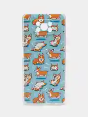 Светло-оранжевый силиконовый чехол на Xiaomi Poco X3/X3 Pro / Сяоми Poco X3/Х3 Про прозрачный, с рисунком