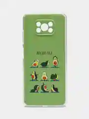 Салатовый силиконовый чехол на Xiaomi Poco X3/X3 Pro / Сяоми Poco X3/Х3 Про прозрачный, с рисунком