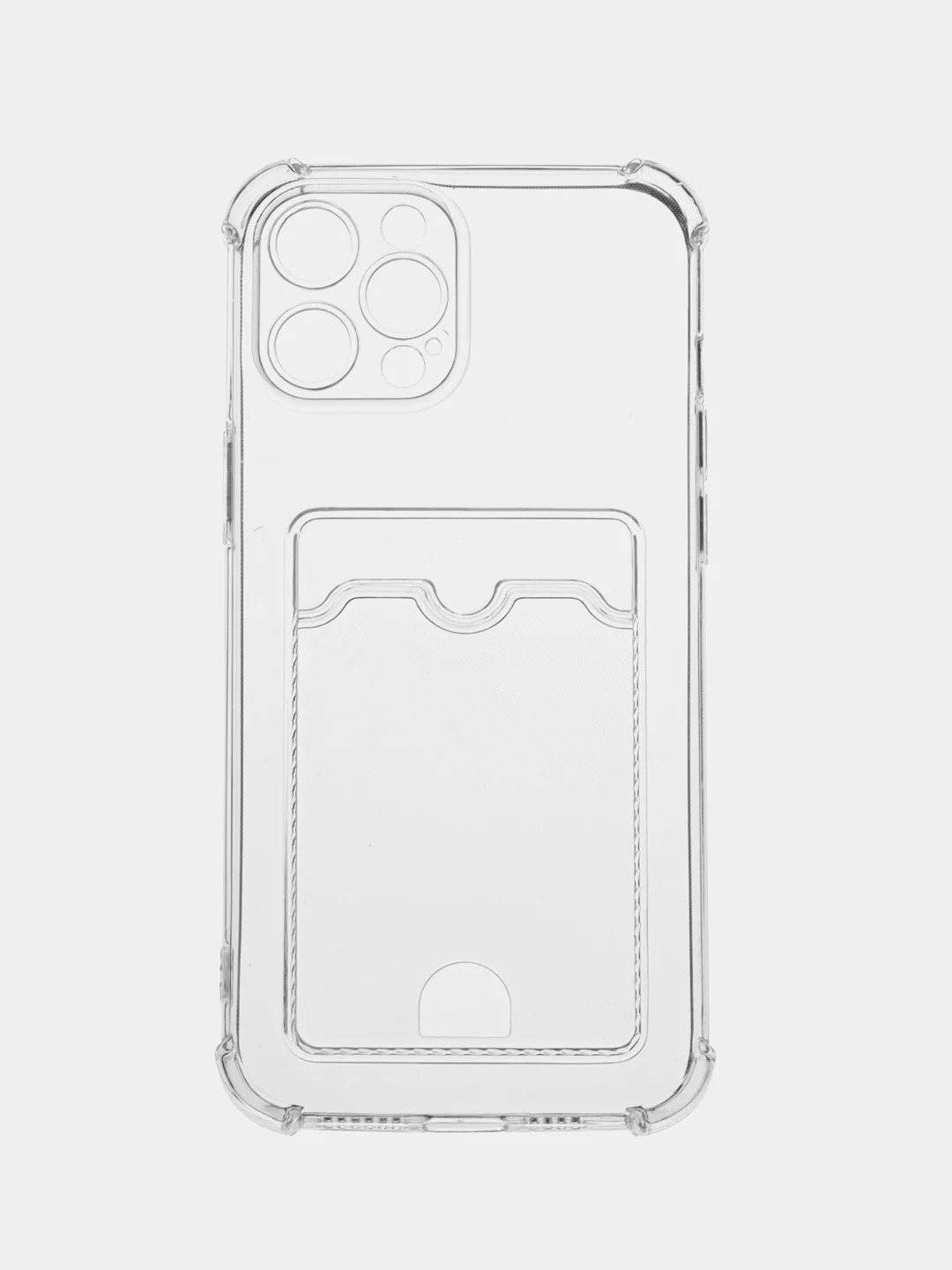 Прозрачный чехол для iPhone (Айфон) 11, 12, 13, 14, XR, 7, 8, Plus, Pro Max, с картхолдером, силиконовый