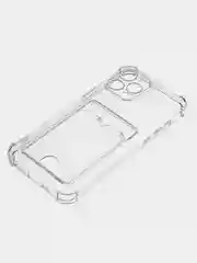Прозрачный чехол для iPhone (Айфон) 11, 12, 13, 14, XR, 7, 8, Plus, Pro Max, с картхолдером, силиконовый