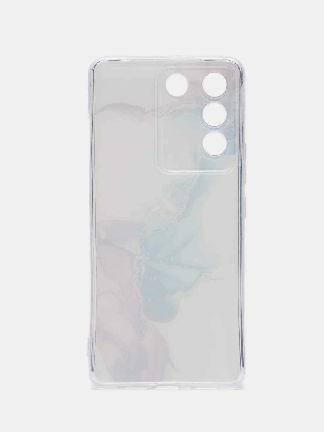 Ледяной силиконовый чехол на Vivo V27e / Виво V27e прозрачный, с рисунком, защита камеры