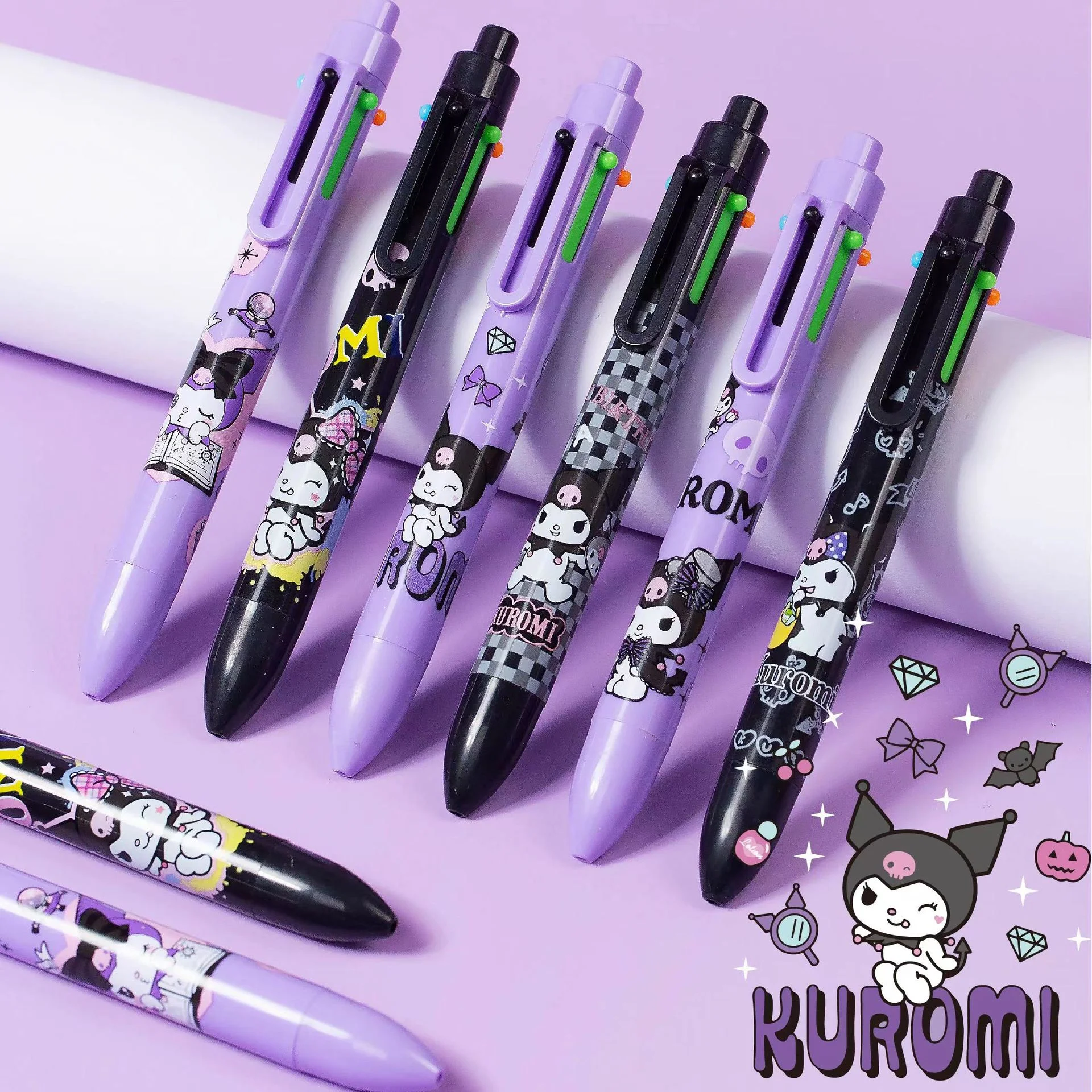 Ручка шариковая Kuromi, многоцветная, 6 цветов