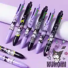 Ручка шариковая Kuromi, многоцветная, 6 цветов