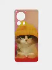 Желтый силиконовый чехол на Xiaomi 13 Lite / Сяоми 13 Лайт прозрачный, с рисунком, защита камеры