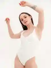 Белый купальник слитный женский, 3 цвета