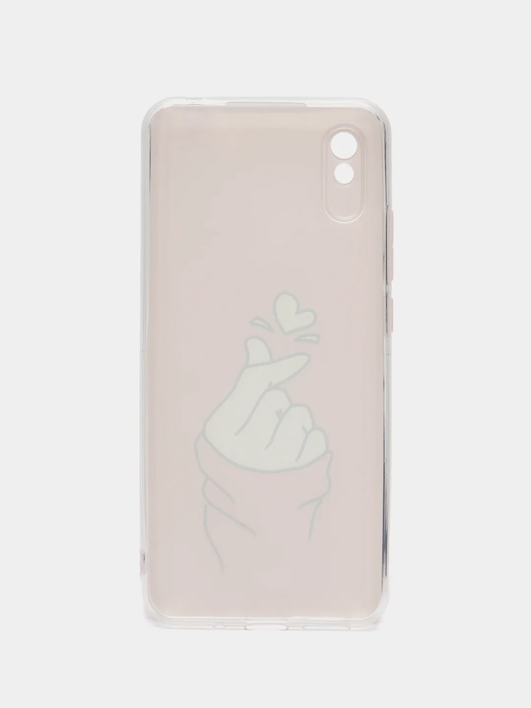 Пастельно-коралловый силиконовый чехол на Xiaomi Redmi 9A / Сяоми Редми 9А прозрачный с рисунком, защита камеры