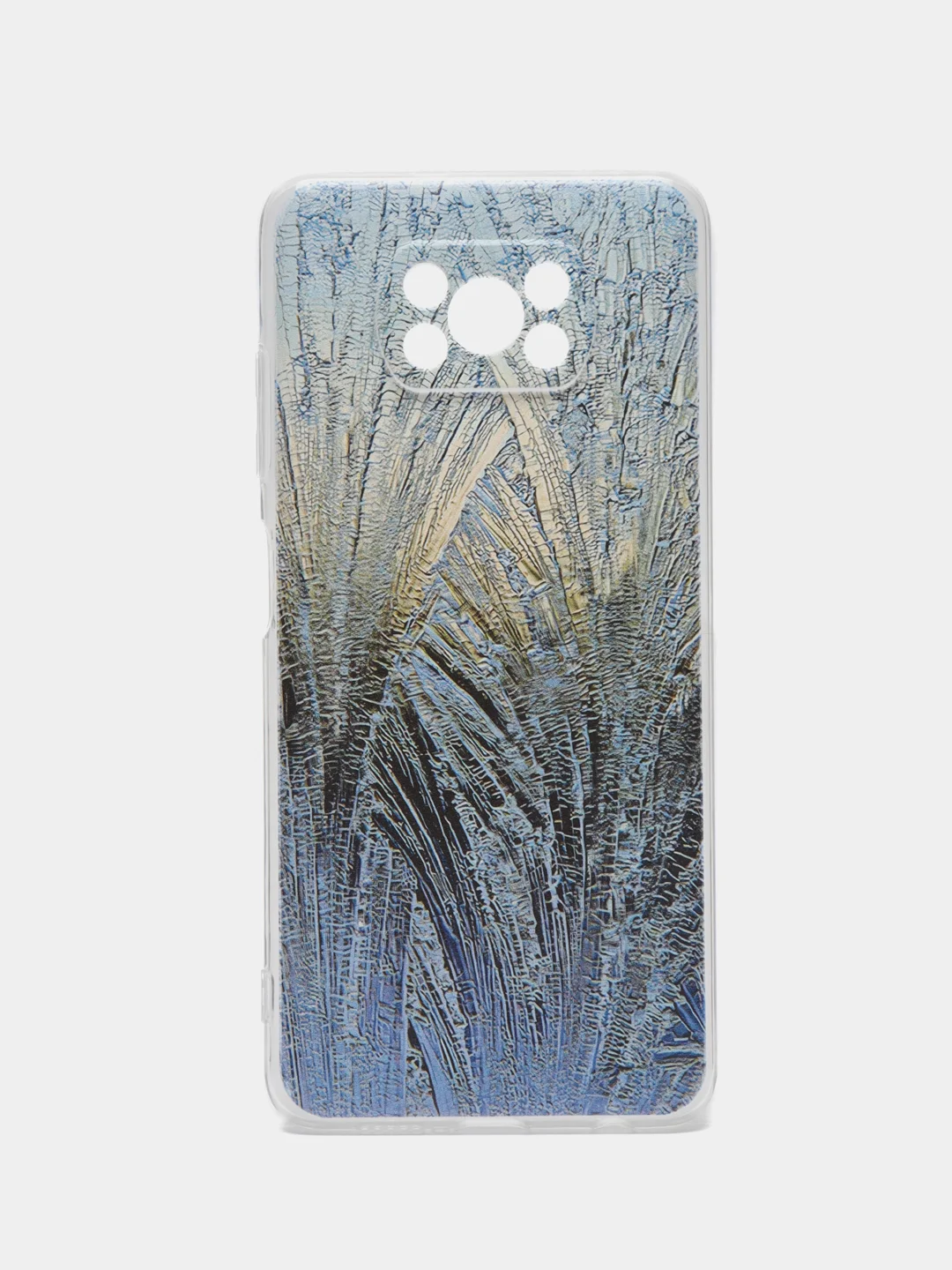 Небесно-голубой силиконовый чехол на Xiaomi Poco X3/X3 Pro / Сяоми Poco X3/Х3 Про прозрачный, с рисунком