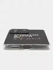 Тёмно-коричневый силиконовый чехол на Vivo V27e / Виво V27e прозрачный, с рисунком, защита камеры