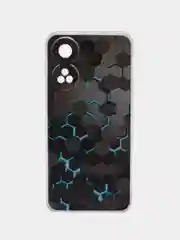 Бирюзовый силиконовый чехол на Oppo Reno 8T 4G / Оппо Рено 8T 4G с рисунком, защита камеры