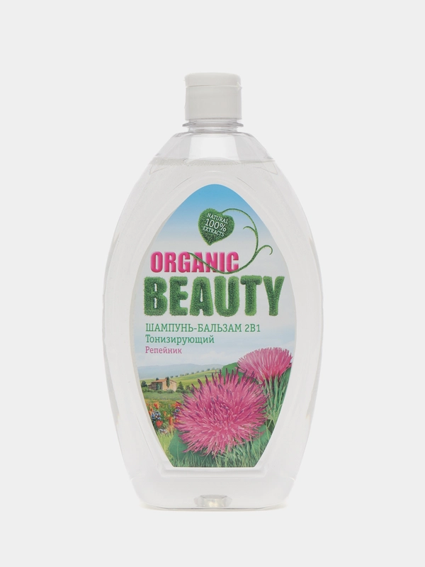 Organic Beauty Шампунь бальзам 2В1 Тонизирующий, 1000 мл