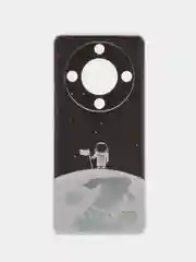 Серебряный силиконовый чехол на Honor X9A / Хонор X9A прозрачный, с рисунком, защита камеры