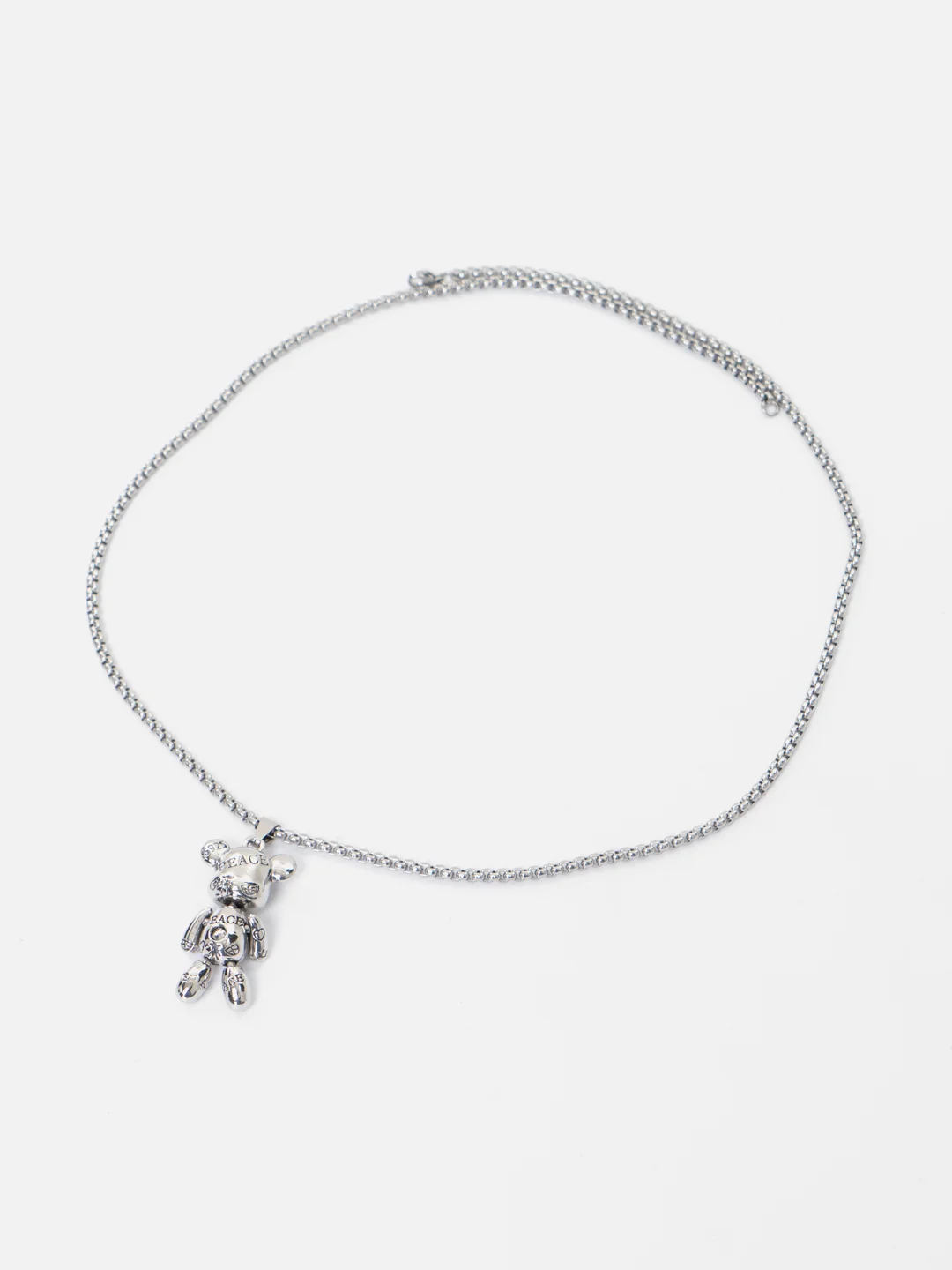 Серебряный цепочка на шею, с подвеской, Bear