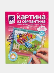 Набор для поделок. Картина из серпантина На велосипеде в лето. Фантазер