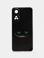 Черный силиконовый чехол на Oppo Reno 8T 4G / Оппо Рено 8T 4G с рисунком, защита камеры