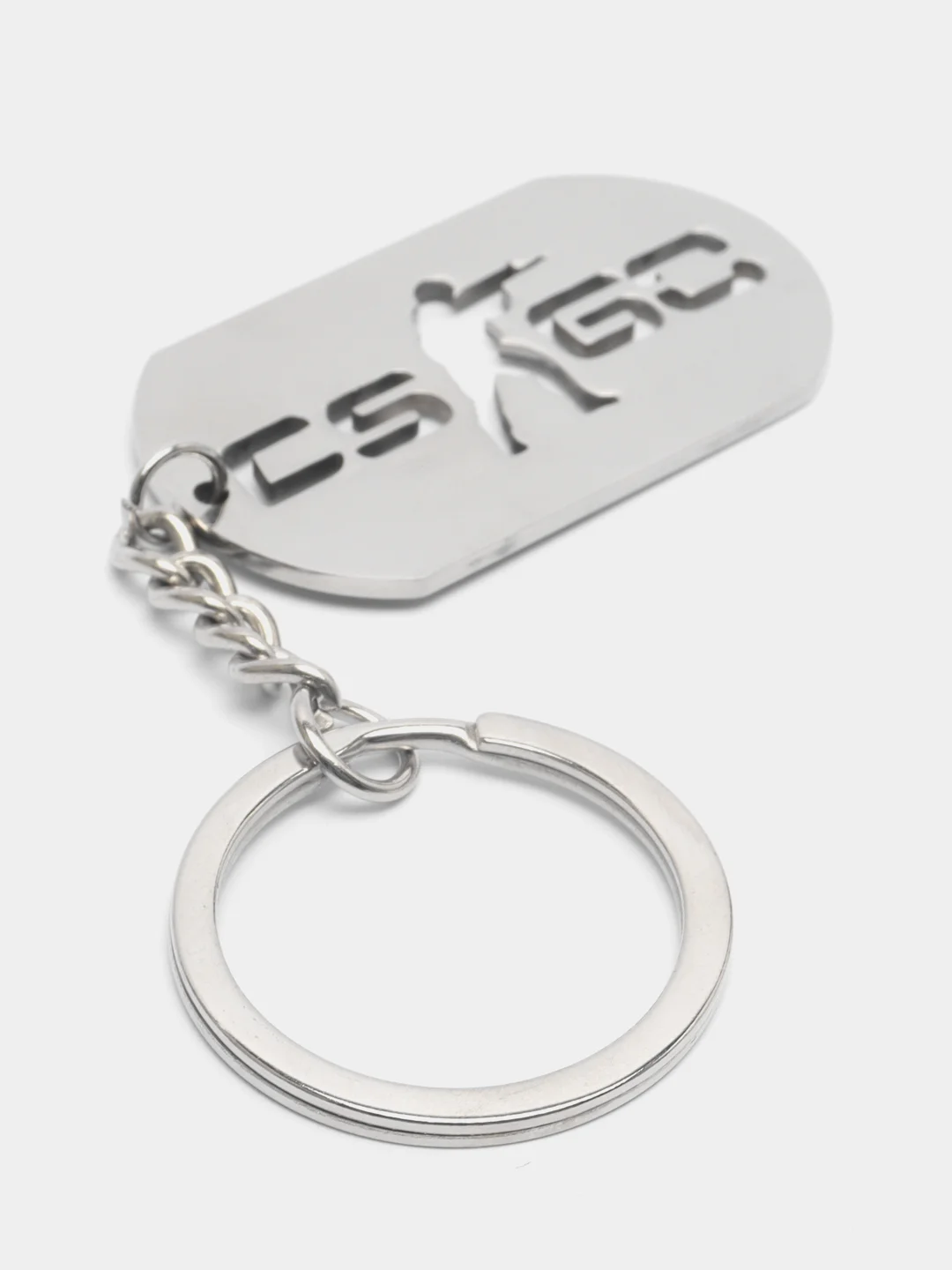 Серый цепочка на шею, 50 см "CS GO"+ брелок, армейский жетон