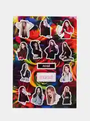 Наклейки Rose Black Pink (Розэ Блэк Пинк), А4