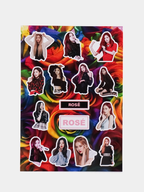 Наклейки Rose Black Pink (Розэ Блэк Пинк), А4