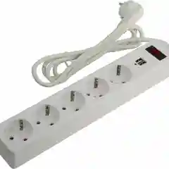 Сетевой фильтр Smartbuy SBSP-18U-W, 5 розеток, 2 USB, 1,8 м