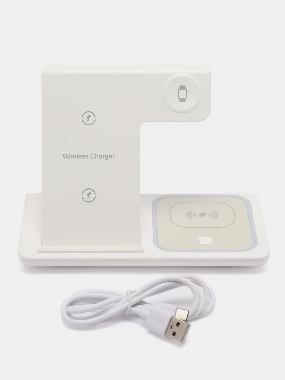 Белый беспроводное зарядное устройство Wireless Charger 3 в 1