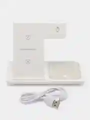 Белый беспроводное зарядное устройство Wireless Charger 3 в 1