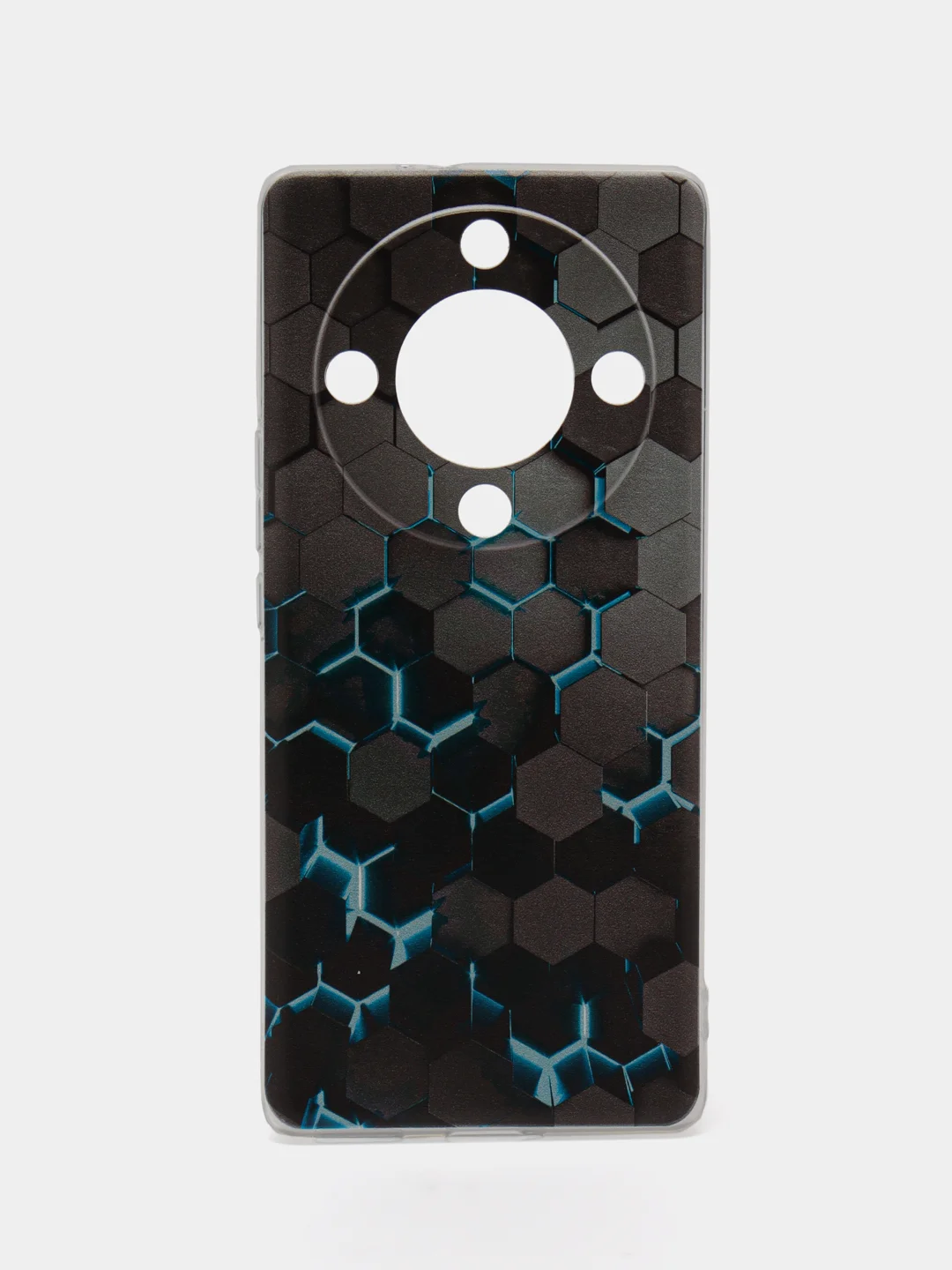 Бирюзовый силиконовый чехол на Honor X9A / Хонор X9A прозрачный, с рисунком, защита камеры
