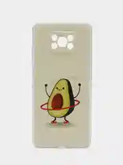 Светло-жёлтый силиконовый чехол на Xiaomi Poco X3/X3 Pro / Сяоми Poco X3/Х3 Про прозрачный, с рисунком