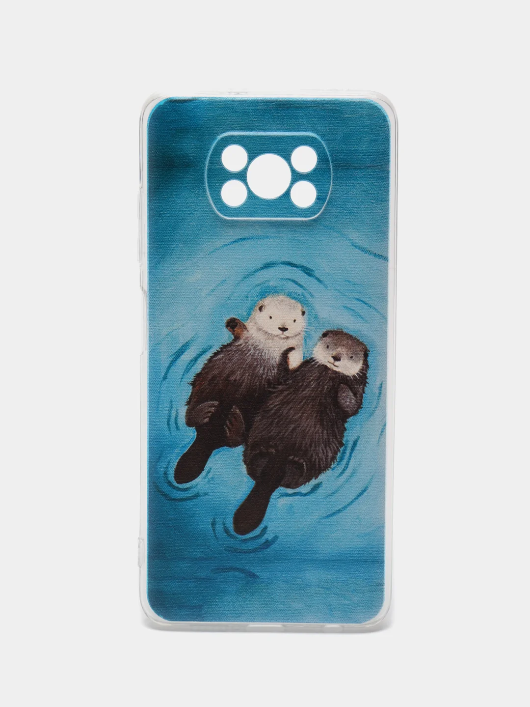 Лазурный силиконовый чехол на Xiaomi Poco X3/X3 Pro / Сяоми Poco X3/Х3 Про прозрачный, с рисунком