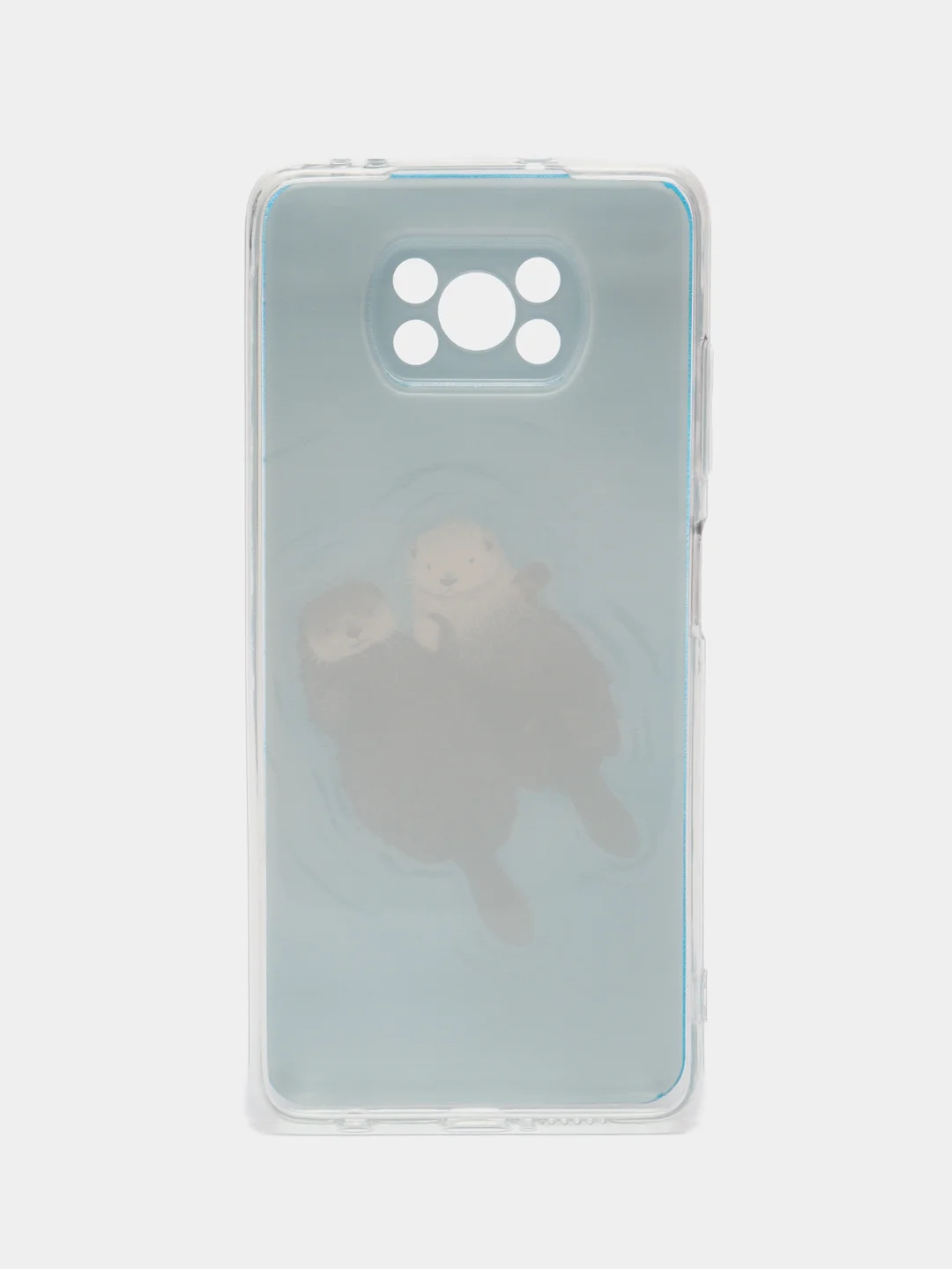Лазурный силиконовый чехол на Xiaomi Poco X3/X3 Pro / Сяоми Poco X3/Х3 Про прозрачный, с рисунком