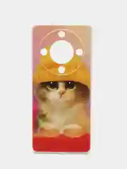 Желтый силиконовый чехол на Honor X9A / Хонор X9A прозрачный, с рисунком, защита камеры