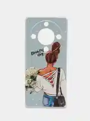 Тёмно-серый силиконовый чехол на Honor X9A / Хонор X9A прозрачный, с рисунком, защита камеры
